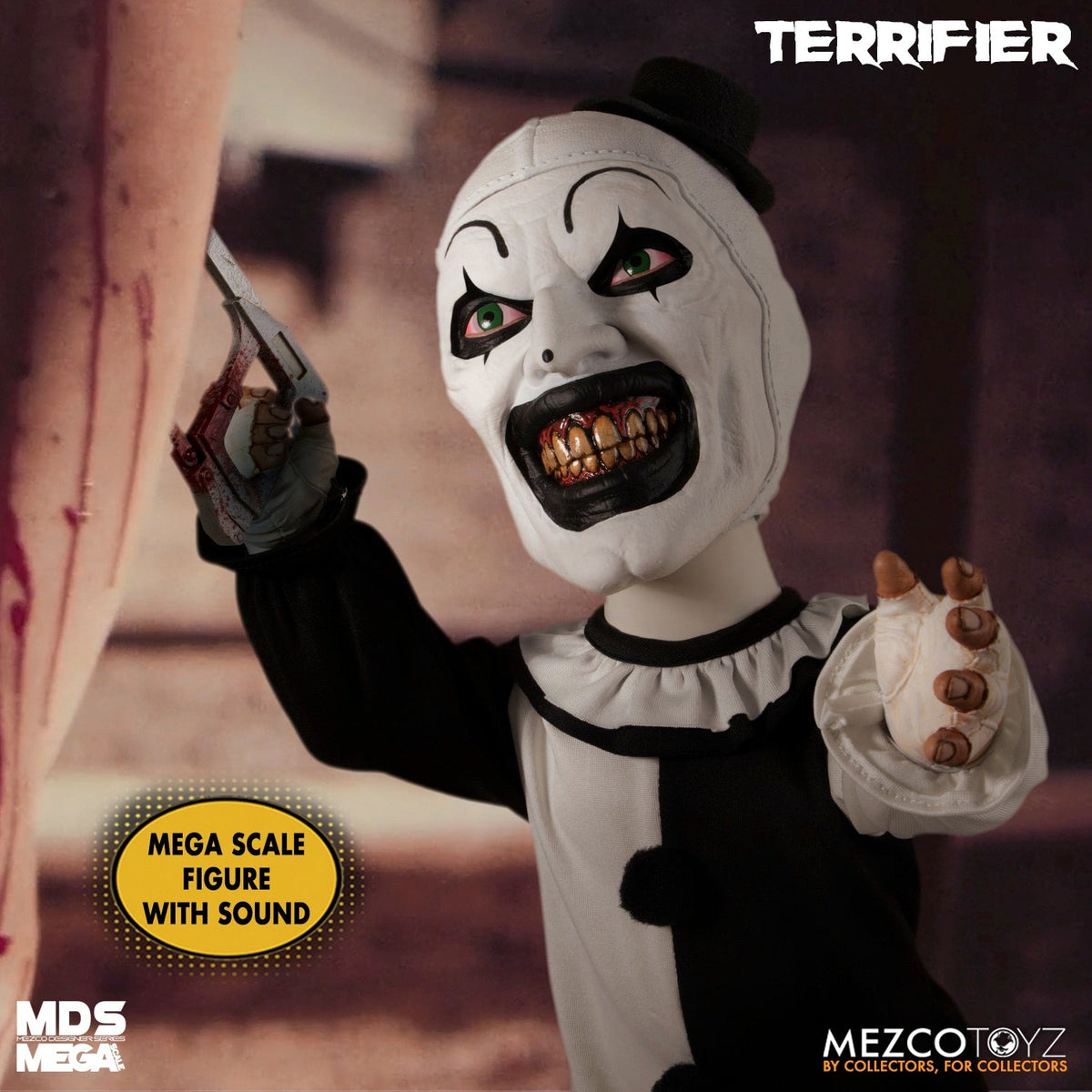 Terrifier Art The Clown 15" Mezco Designer Series Mega Scale with Sound