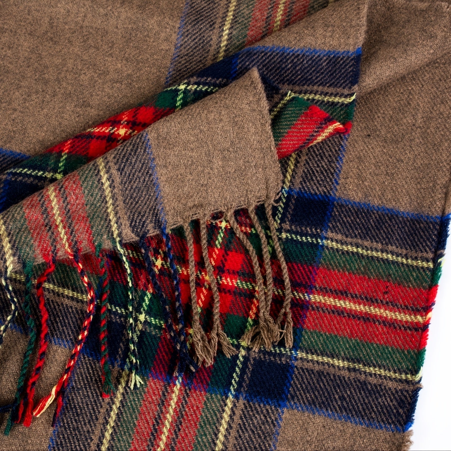 Oversized Scottish Hooded Cardigan Tassel Shawl Cloak