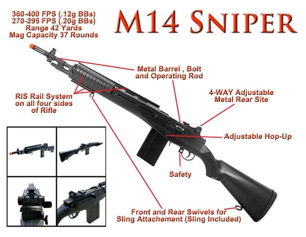 M160-A1 M14 M1 Garand Spring Airsoft Sniper Rifle Scale 1:1 Real Bolt Metal Core - TOPHATTER'S ARMORY DEALS