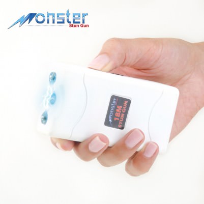 White Monster 18 Million Volt Rechargeable Stun Gun - LED Light