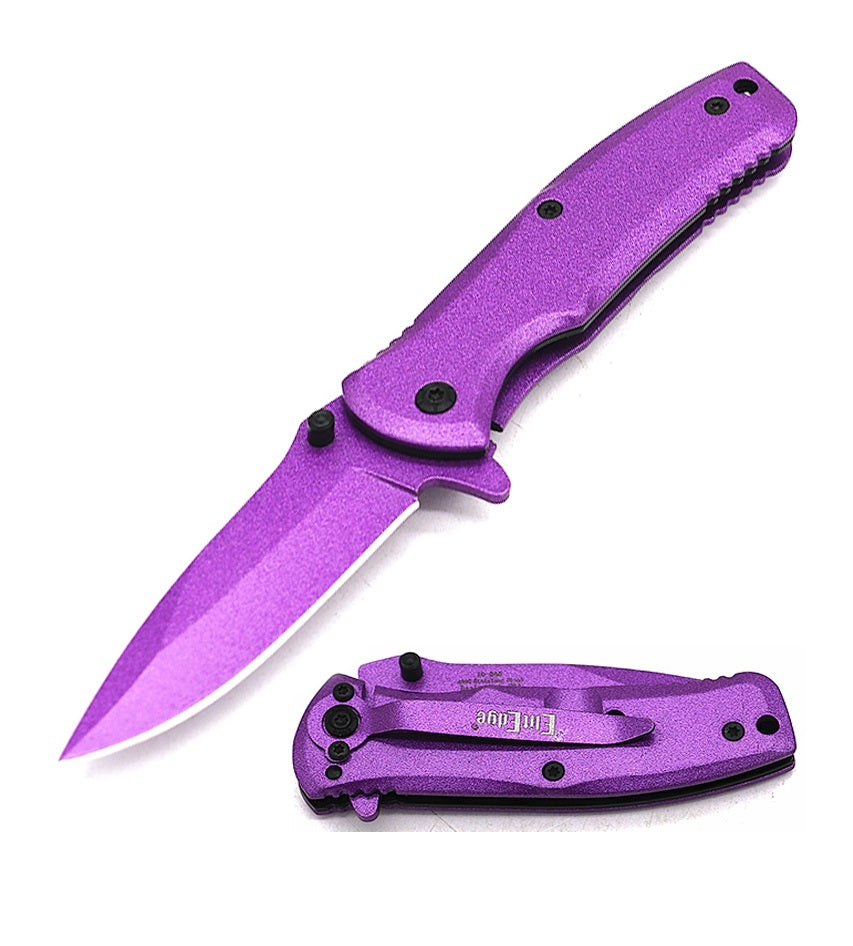 3.5" Closed Pink Stainless Steel Spring Assisted Folding Knife - TOPHATTER'S ARMORY DEALS