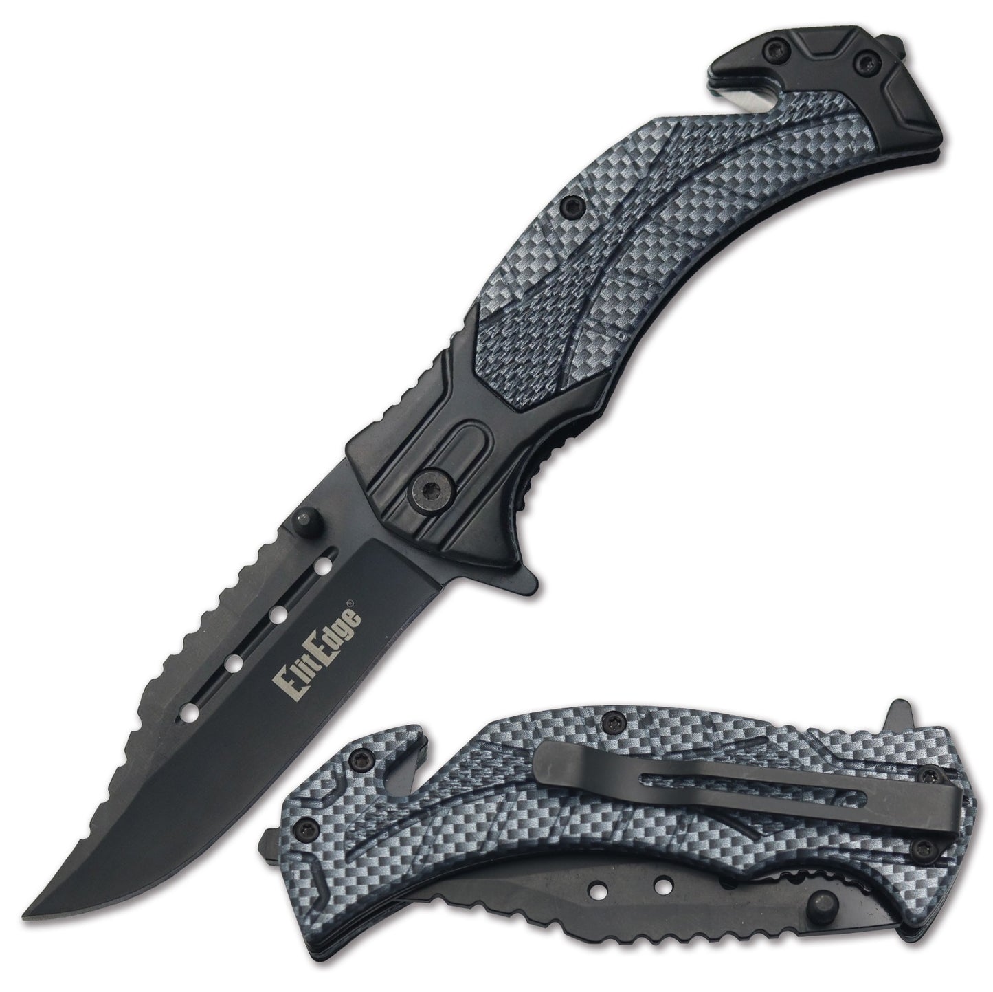9" Carbon Fiber Assisted Opening Rescue Tactical Pocket Folding Knife