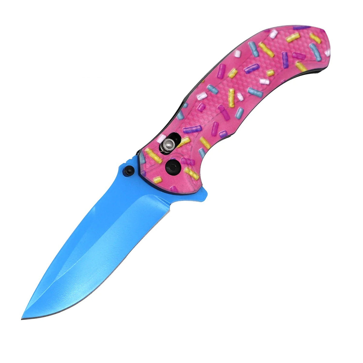 4.75" Closed Pink Sprinkles Spring Assisted Axis Lock Folding Knife - TOPHATTER'S ARMORY DEALS