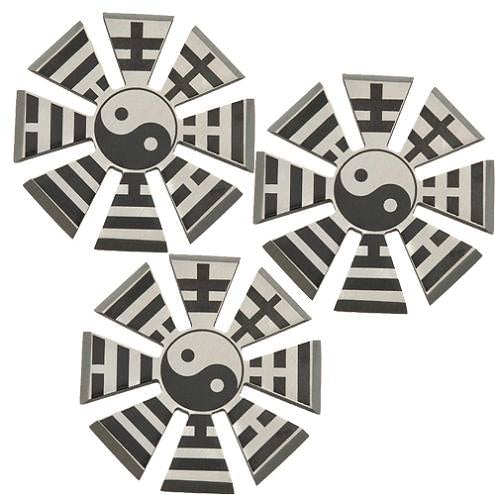3 Pcs Yin Yang Shinobi Throwing Star Set - Pouch - TOPHATTER'S ARMORY DEALS