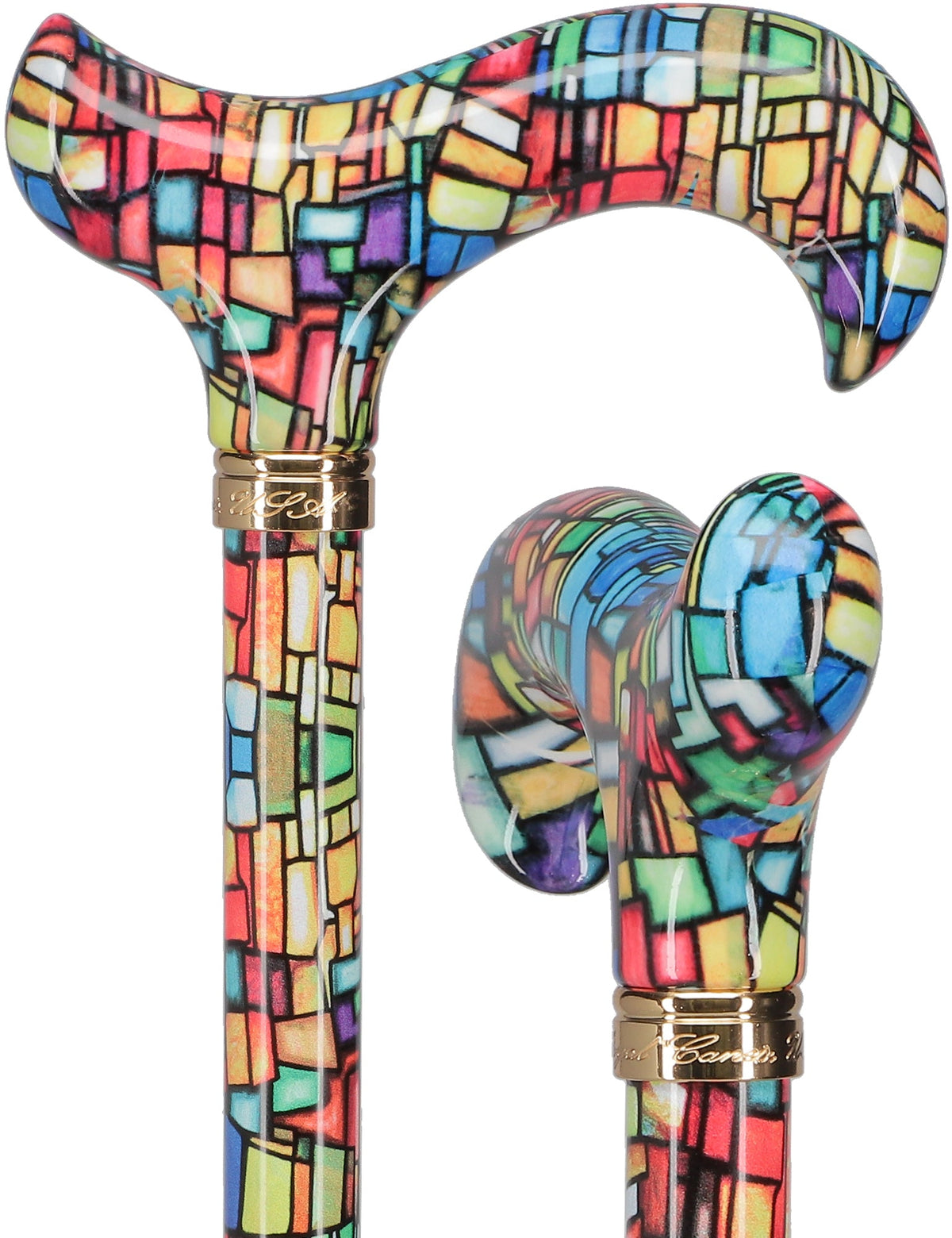 HD Pattern Designer Cane - Matching Handle & Shaft - Durable Adjustable Aluminum