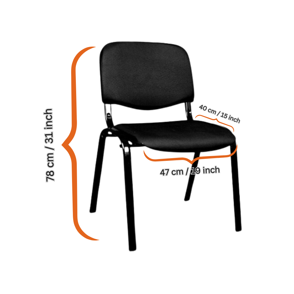 Stackable & Linkable Office Conference Visitor Community Chairs (Set of 7-Black)