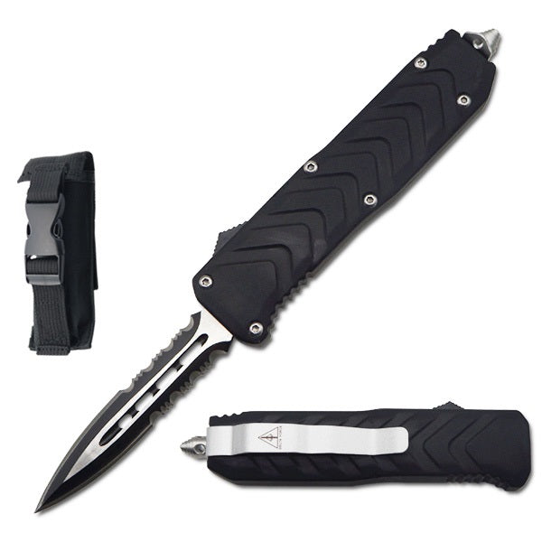 7" Dynamic Beam Automatic Out the Front Serrate Blade Knife - TOPHATTER'S ARMORY DEALS