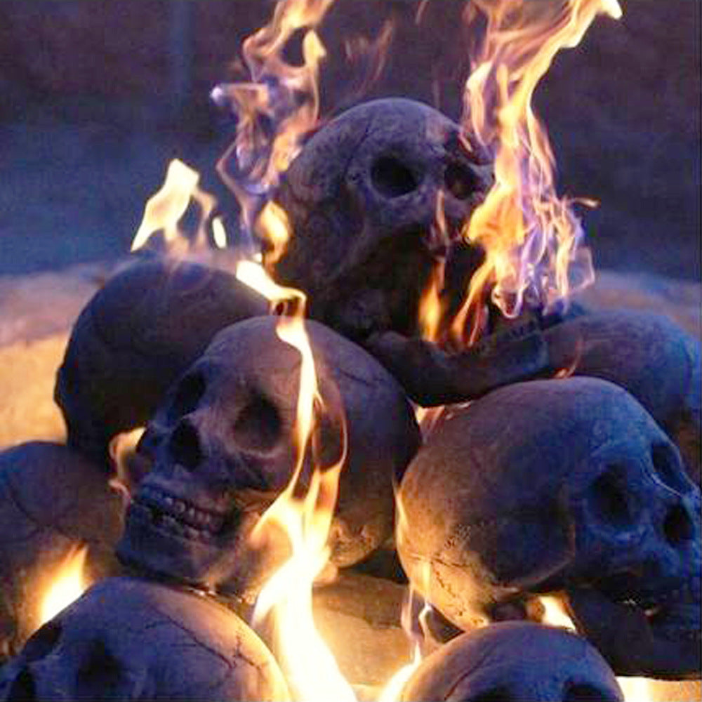6pcs Ceramic Human Skull Fire Logs - Fire Pits & Fireplaces