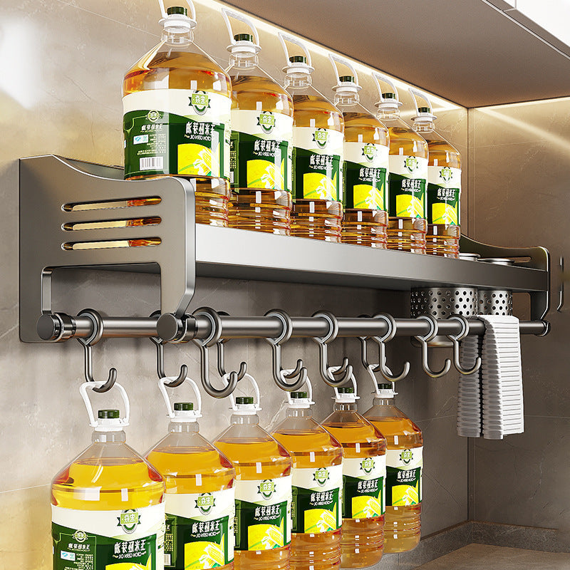 Wall-Mounted Kitchen Stainless Steel Storage Rack