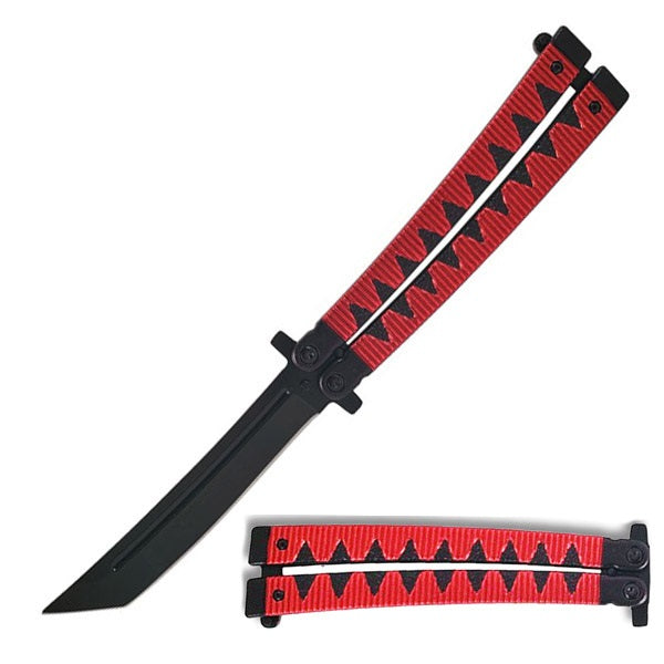 9.75" Samurai Japanese Style Tanto Blade Butterfly Knife Balisong - TOPHATTER'S ARMORY DEALS