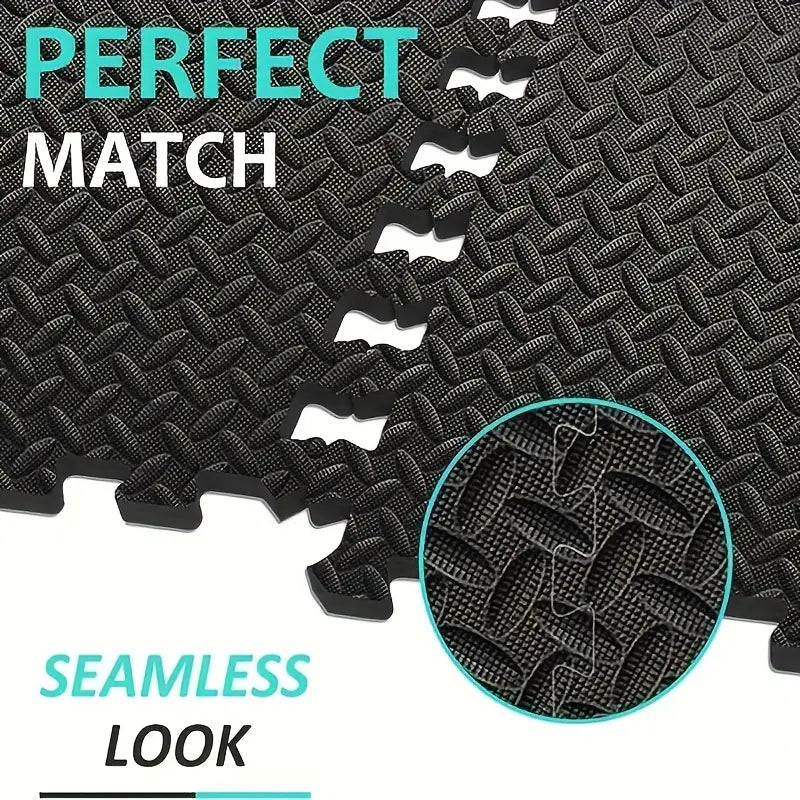 10pcs EVA Splicing Fitness Mats - Soft, Solid Color, Non-Slip, Waterproof