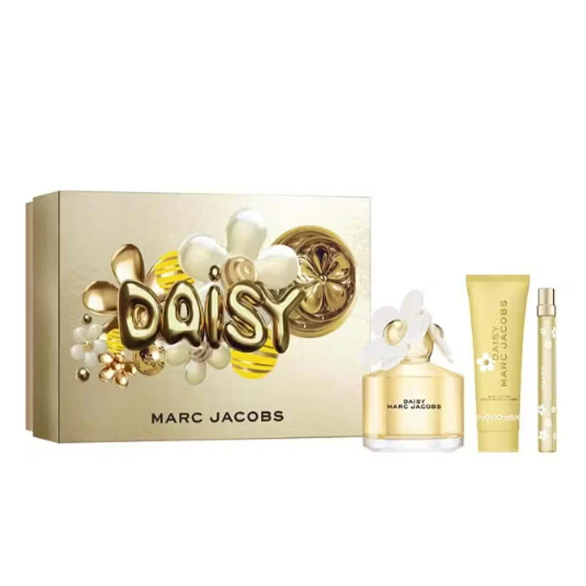 Marc Jacobs Daisy Eau De Toilette 100ml & Travel Spray 10ml & Body Lotion 75ml Gift Set