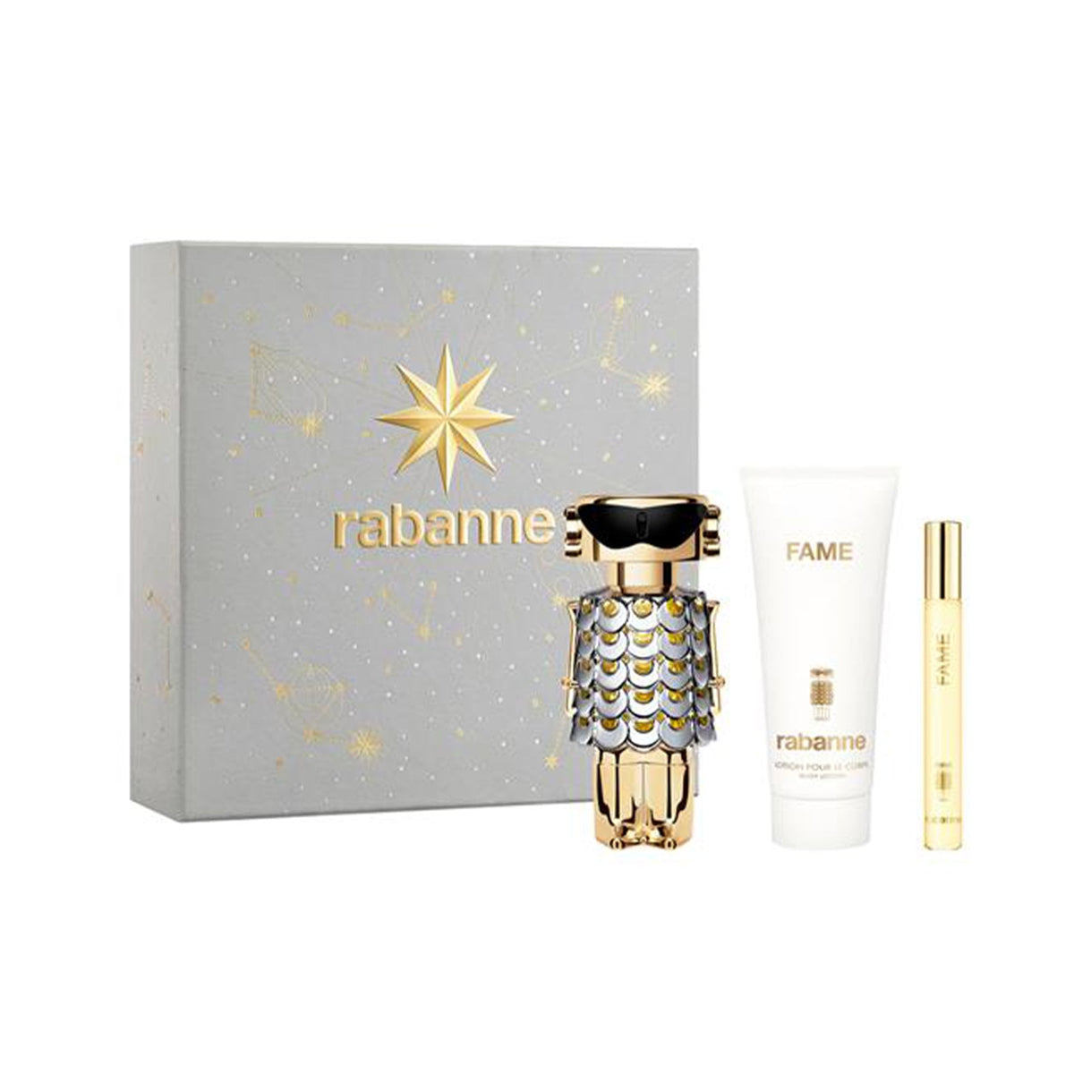 Rabanne Fame Eau De Parfum 80ml & Travel Spray 10ml & Body Lotion 100ml Gift Set