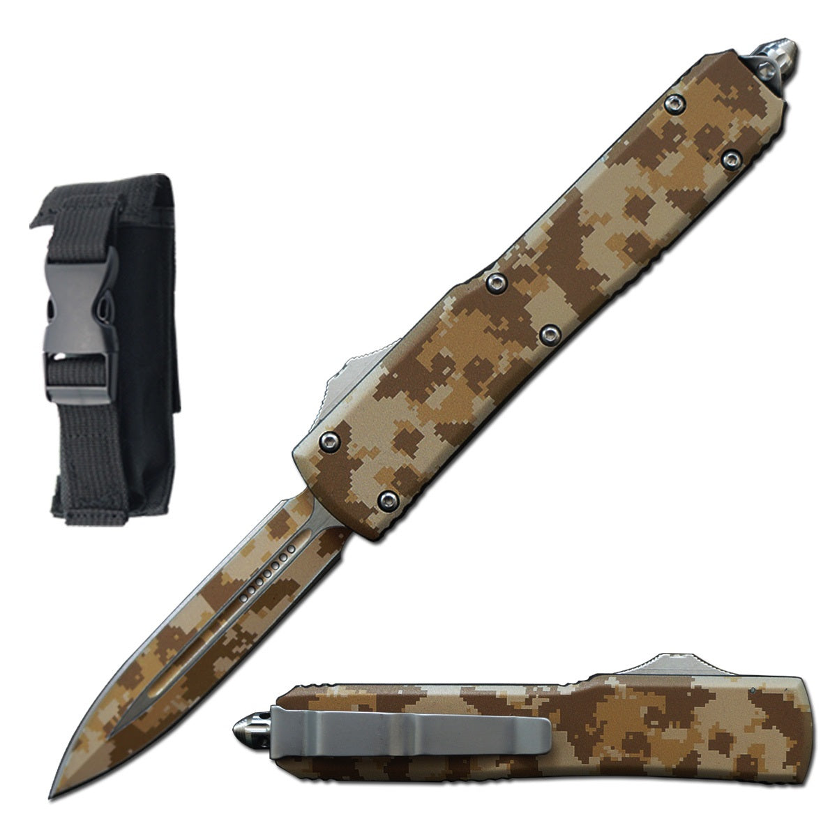 8.25" Automatic Digital Camo Out Of The Front OTF Knife - TOPHATTER'S ARMORY DEALS