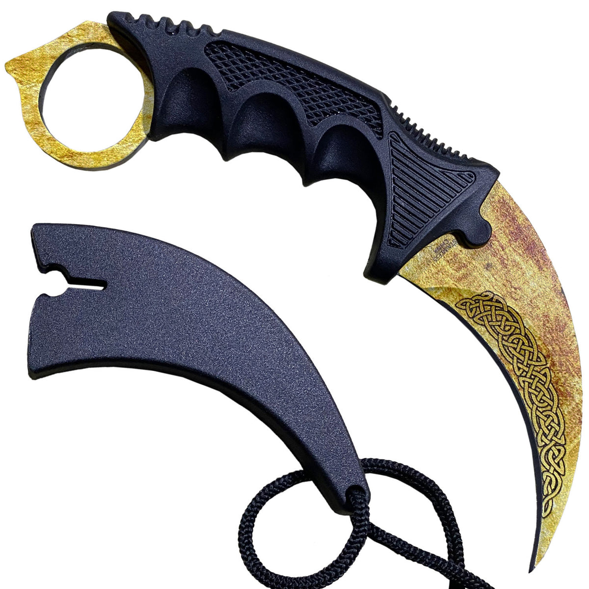 7.6" Lore Combat Tactical CSGO Karambit Neck Knife with Sheath - TOPHATTER'S ARMORY DEALS