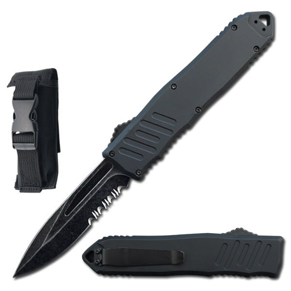 9" Black Havoc OTF Dual Action Automatic Knife Stonewash - TOPHATTER'S ARMORY DEALS