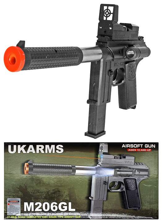 M206GL Spring Pistol With Crosshair Sight & Laser Flashlight - TOPHATTER'S ARMORY DEALS