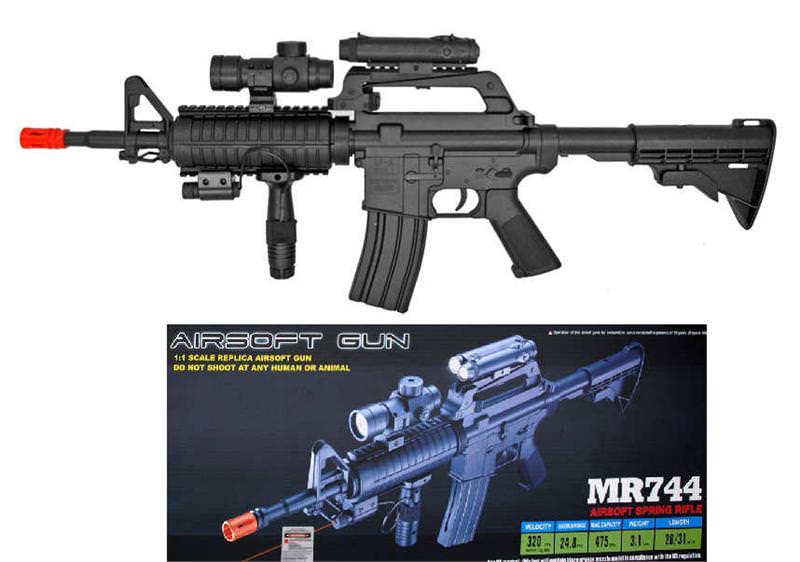 MR-744 Airsoft Rifle with Crosshair Scope & Flashlight Full Scale - TOPHATTER'S ARMORY DEALS