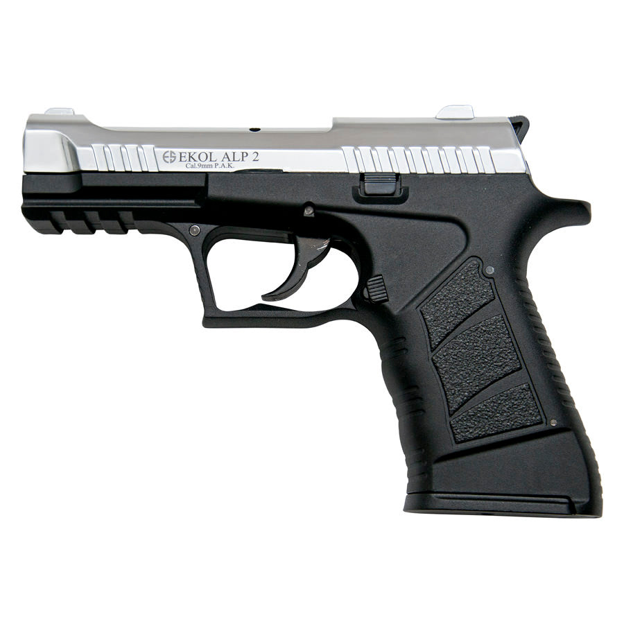 EKOL ALP2 Chrome Finish 9mm Sub-Compact V92F Model Blank Firing Gun