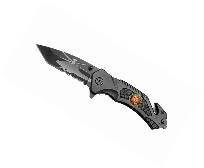 Assisted Opening Tactical Rescue Knife - Marines - TOPHATTER'S ARMORY DEALS