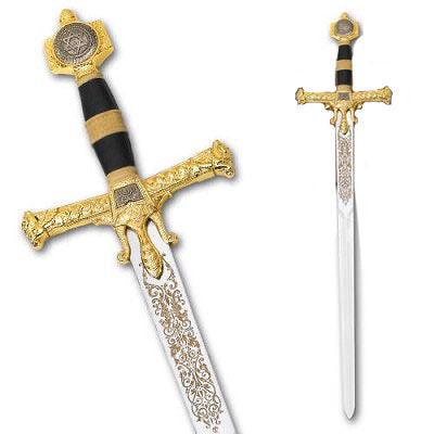 King Solomon Sword Gold Medieval Broadsword