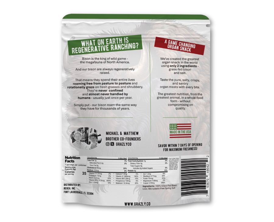Bison Liver Crisps - 100% Grass-Fed/Finished