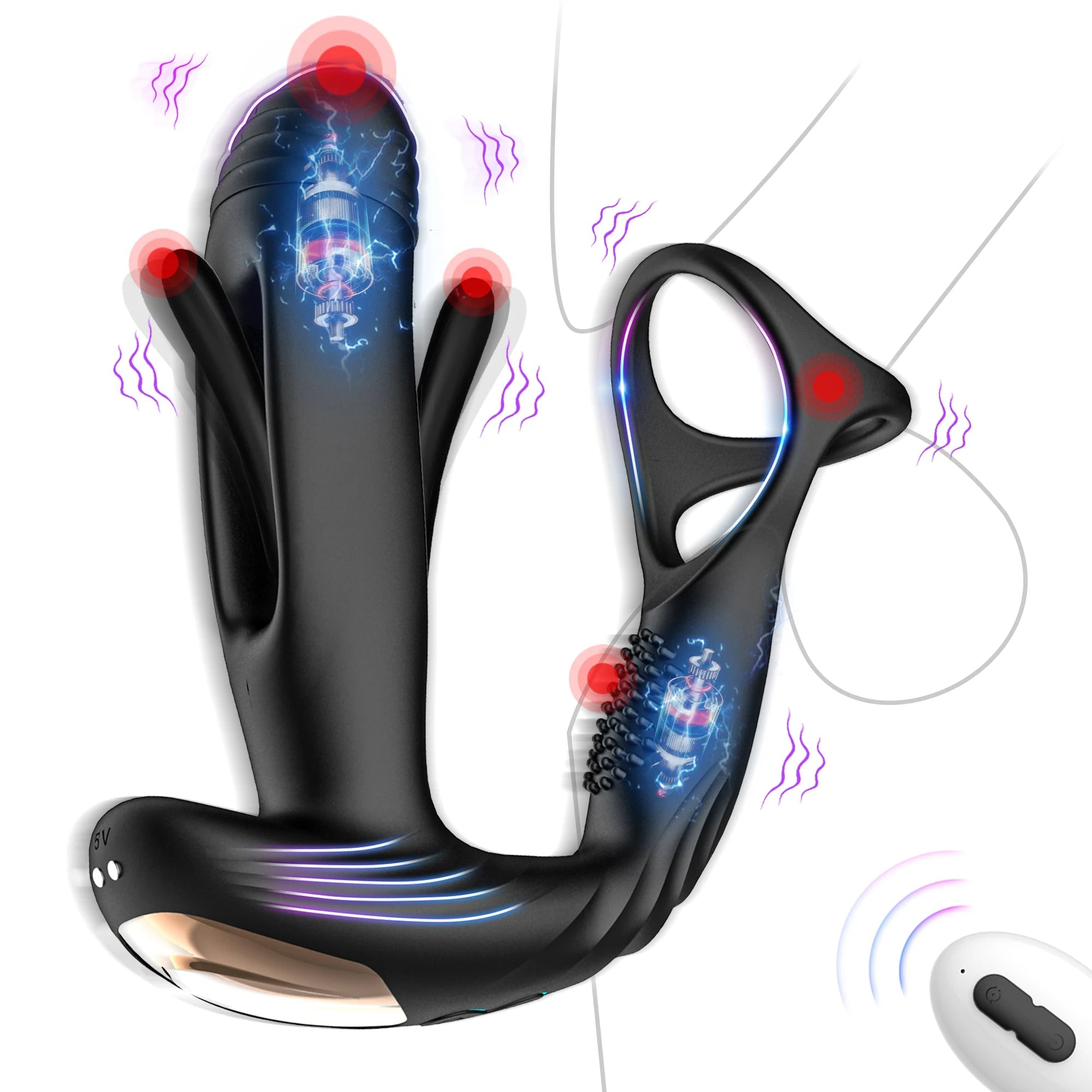 4 in 1 Prostate Massager with 10 Flapping & 10 Vibration - Adult Wellness Product product image for intimate wellness and per
