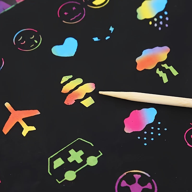 Rainbow Scratch Off Notebooks Arts and Crafts Set