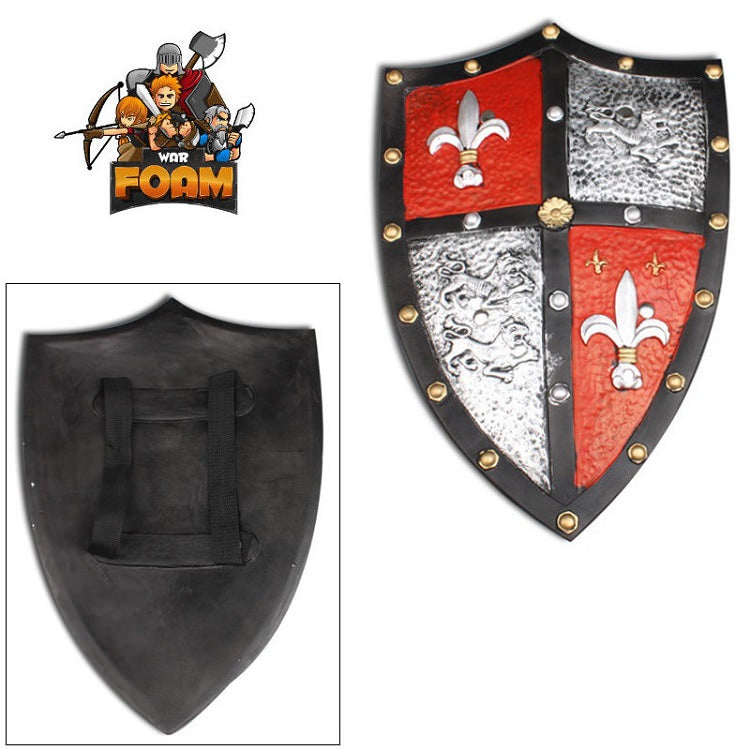 Medieval Royal Crusader Knight Foam Shield Coat Of Arms LARP - TOPHATTER'S ARMORY DEALS