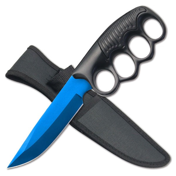 9.5" Military Tactical Trench Knife Combat Fixed Blade Blue Knife - TOPHATTER'S ARMORY DEALS