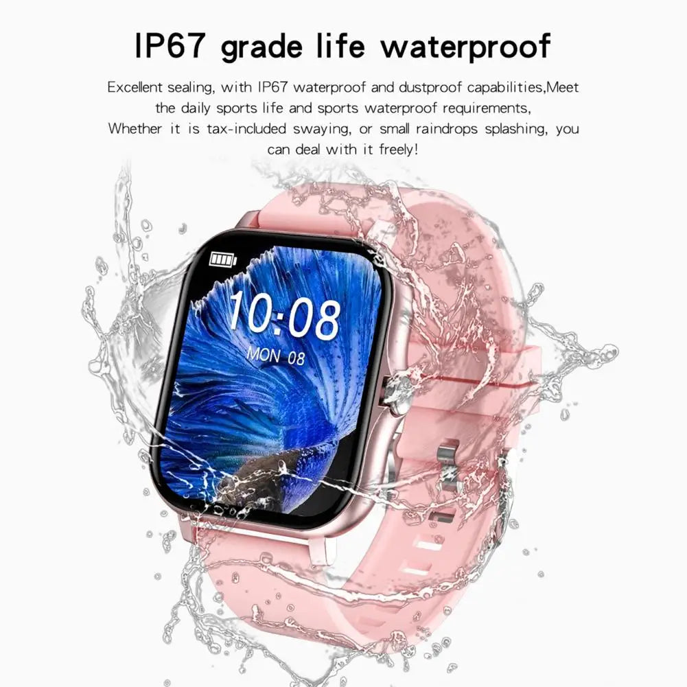 Smart Sports Watch Bluetooth Heart Rate Blood Pressure (Pink)