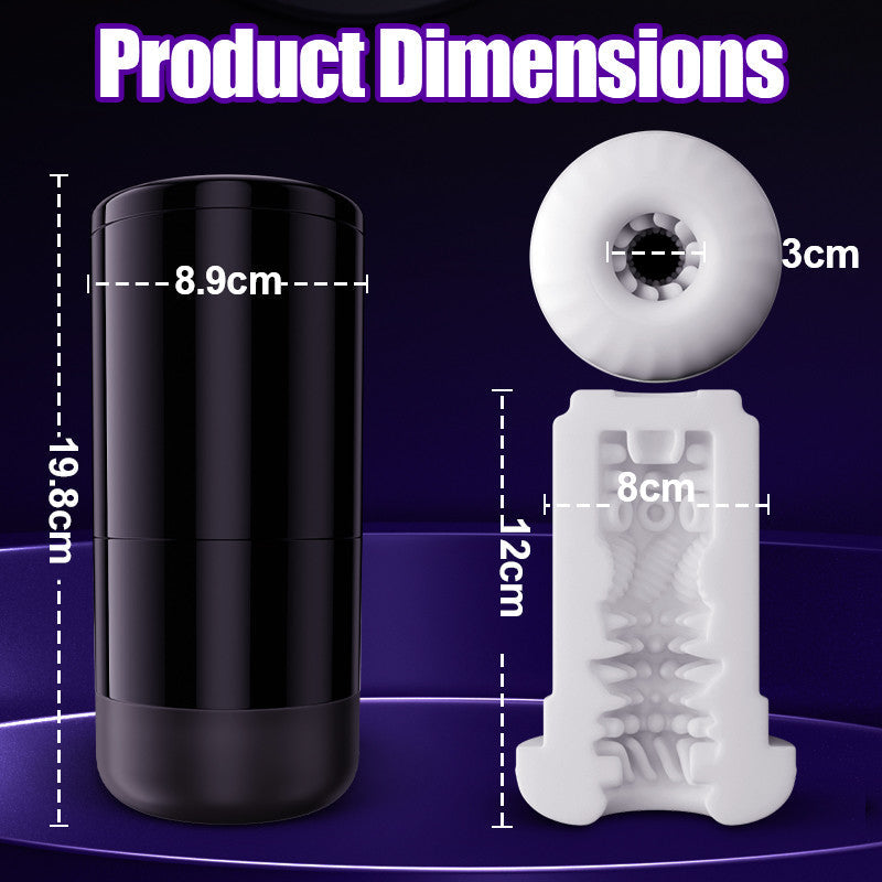 Lightspeed - 4 in 1 Male Stroker 7 Thrutings & 7 Rotatings Suction Cup Mount Magnetic Inner Liner