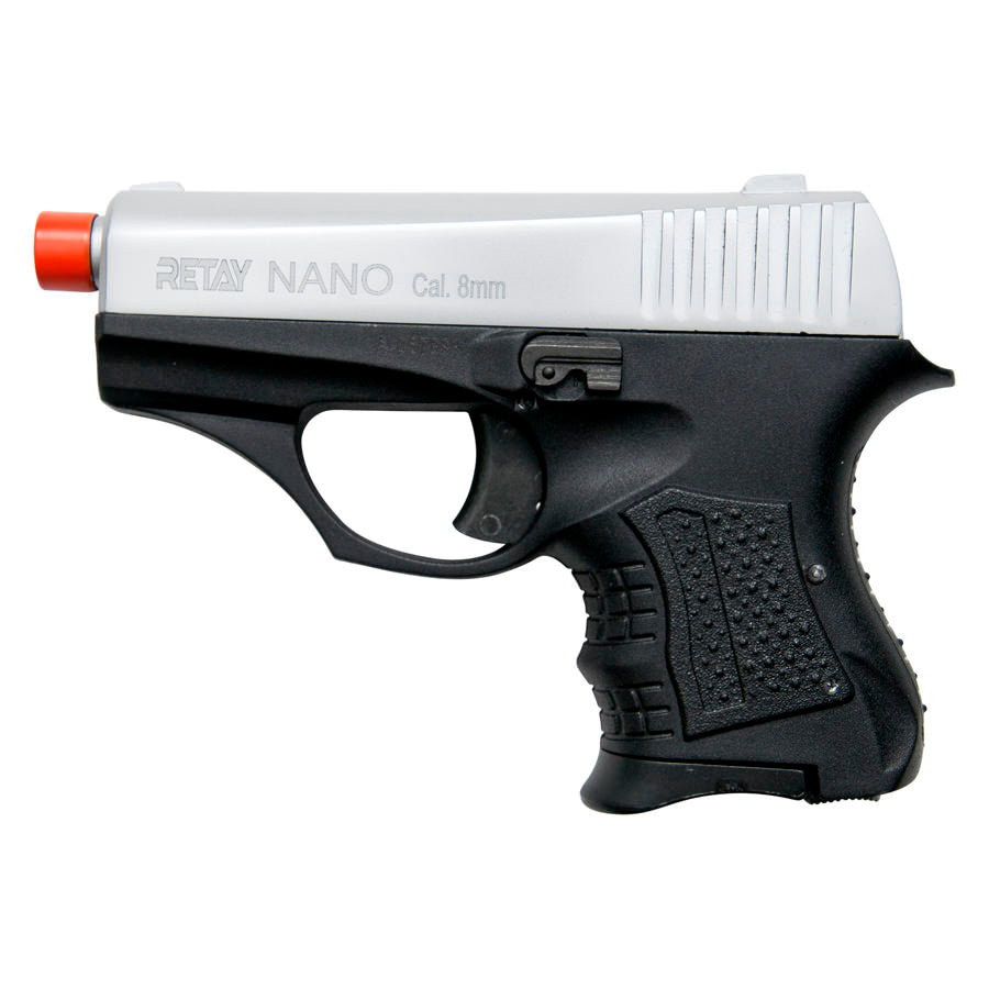Retay NANO 8MM Model Front Firing Blank Gun Nickel Finish