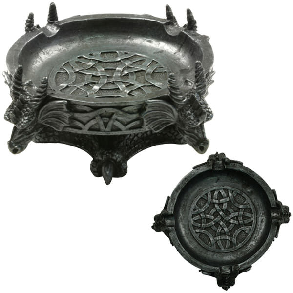 Four Dragons Round Novelty Polyresin Ashtray - TOPHATTER'S ARMORY DEALS