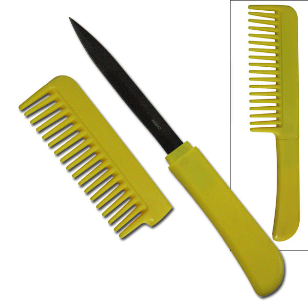 Yellow Comb WIth Hidden Knife