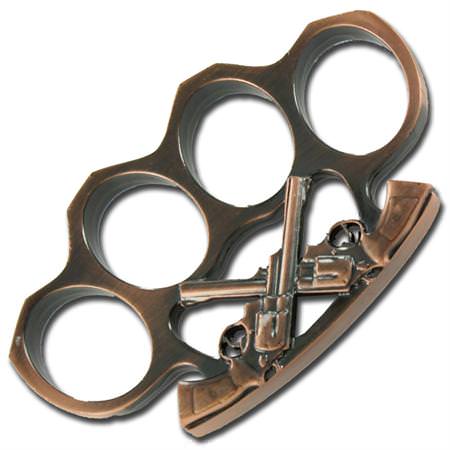 Wild West Gun Slinger Knuckle Buckle Antique Brass
