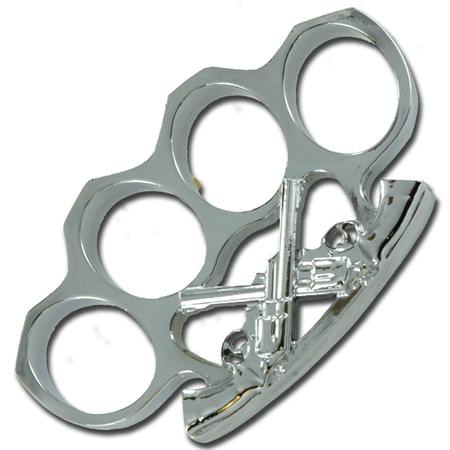 Wild West Gun Slinger Knuckle Buckle Silver - TOPHATTER'S ARMORY DEALS