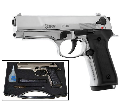 Blow F06 9MM Blank Firing Replica Gun Chrome Finish - TOPHATTER'S ARMORY DEALS