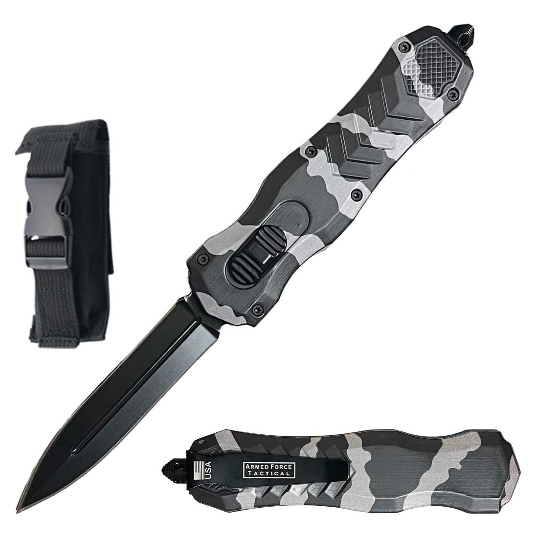 9" Camo Handle Renegade OTF Out The Front Automatic Knife - TOPHATTER'S ARMORY DEALS