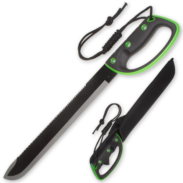 23 Inch Jungle Machete Enclosed Handle - Undead Green - TOPHATTER'S ARMORY DEALS