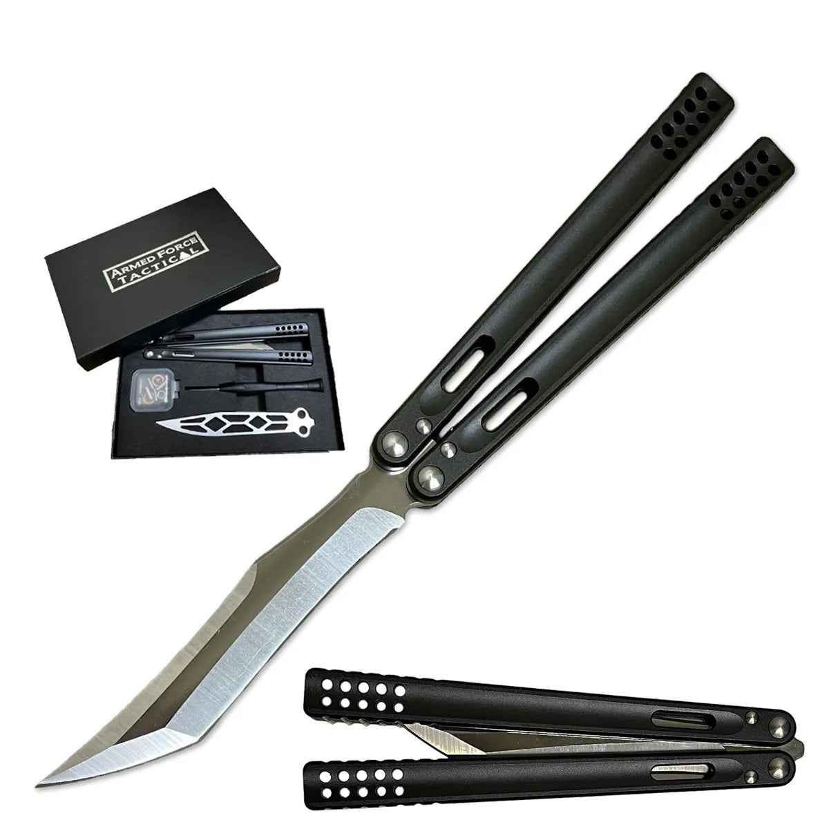 Archit Butterfly Knife Balisong Trainer Dull + Live Blade Set + Tools - TOPHATTER'S ARMORY DEALS
