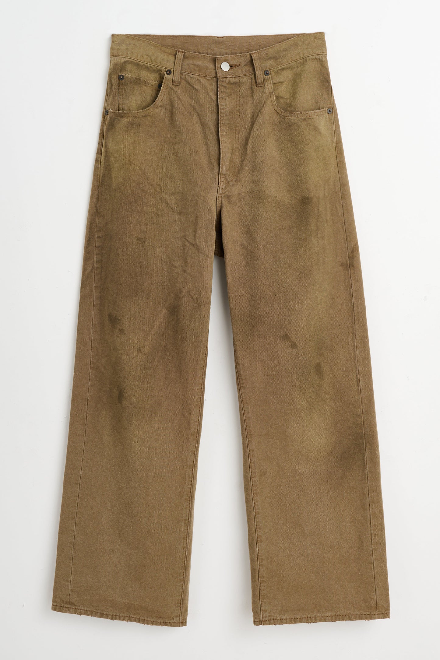 ssstein Sulfur Dyed Oxford Vintage Wide Pants Khaki Beige