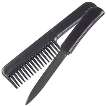 Black Comb WIth Hidden Knife - Comb Knife