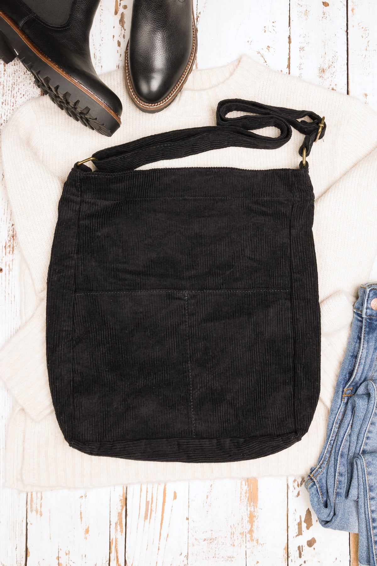 Corduroy Messenger Bag