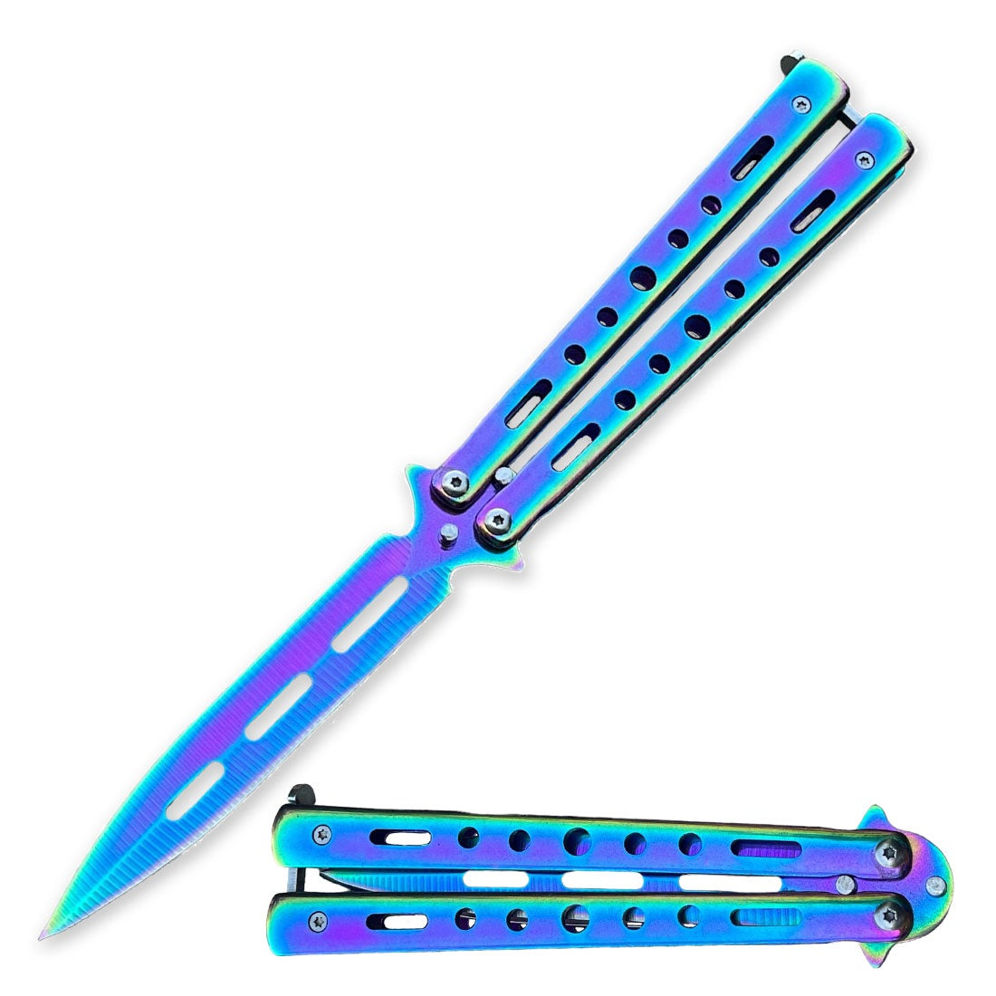 9 Inch Titanium Draco Balisong Dagger Blade Butterfly Knife - TOPHATTER'S ARMORY DEALS