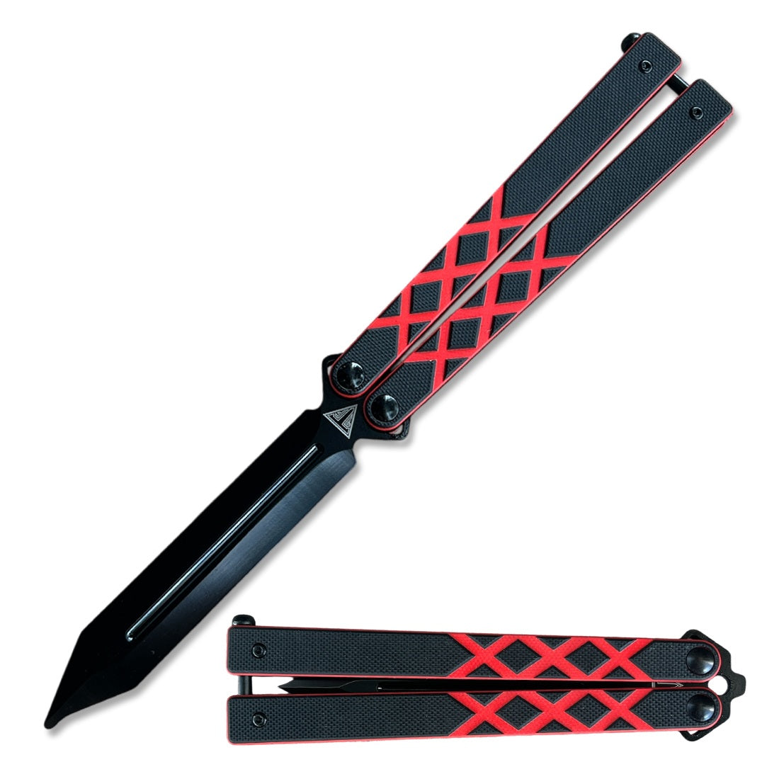 Black G10 Handle Practice Butterfly Trainer Ball Bearing Dagger Point Blade - TOPHATTER'S ARMORY DEALS