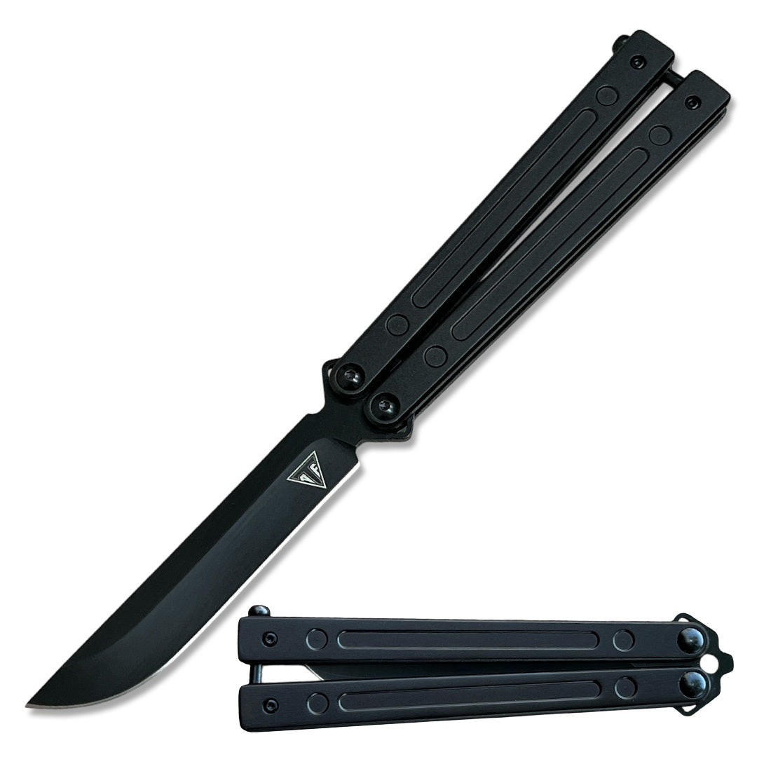 Black Aluminum Handle Ball Bearing Balisong Butterfly Knife