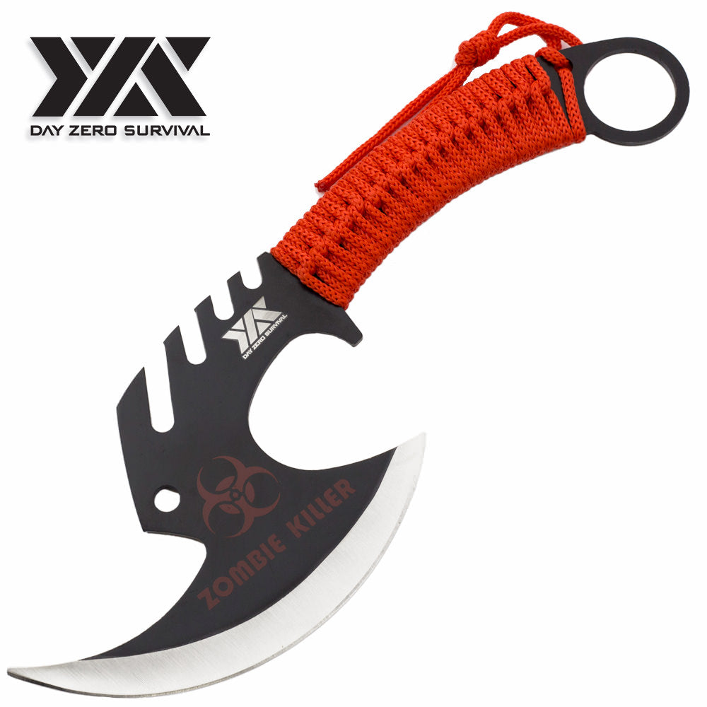 Zombie Killer Skullsplitter Throwing Axe - Day Zero Survival Red - TOPHATTER'S ARMORY DEALS