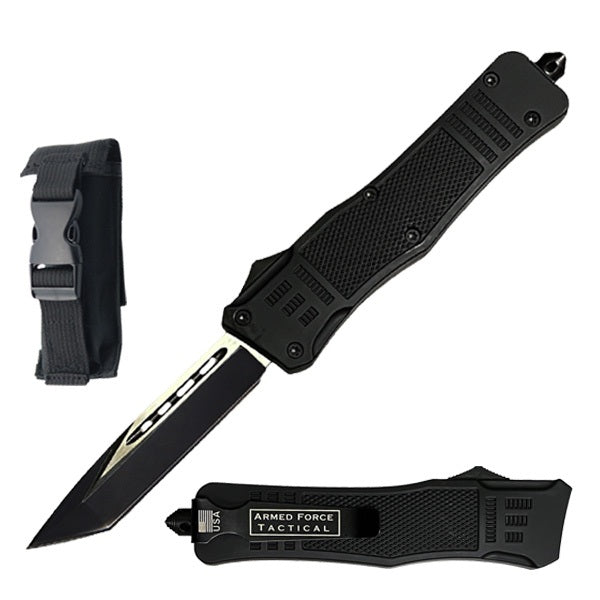 8.25" Tracker OTF Dual Action Automatic Tanto Pocket Knife - TOPHATTER'S ARMORY DEALS