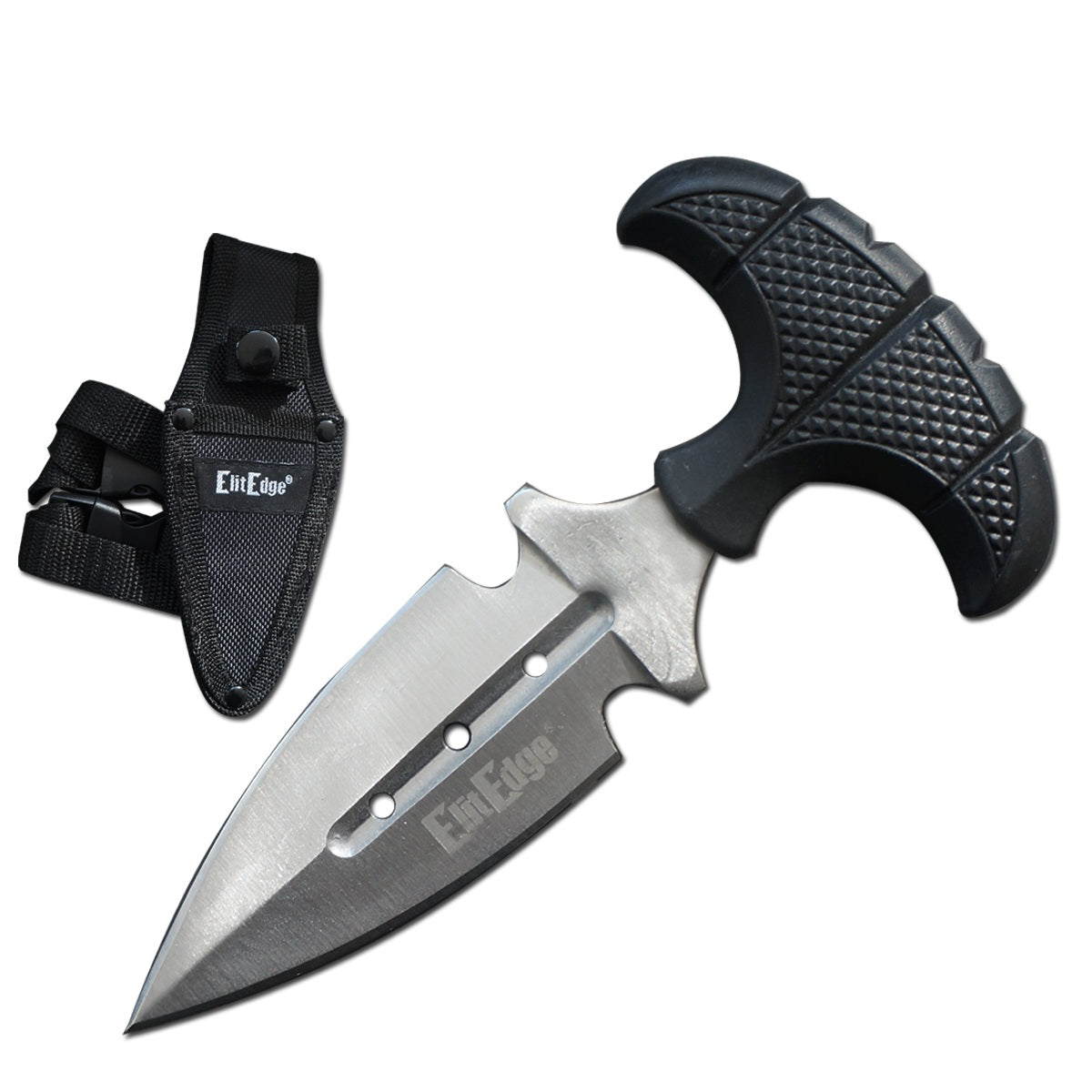 Silver Military Push Dagger Dual Edge Fixed Blade Knife - TOPHATTER'S ARMORY DEALS